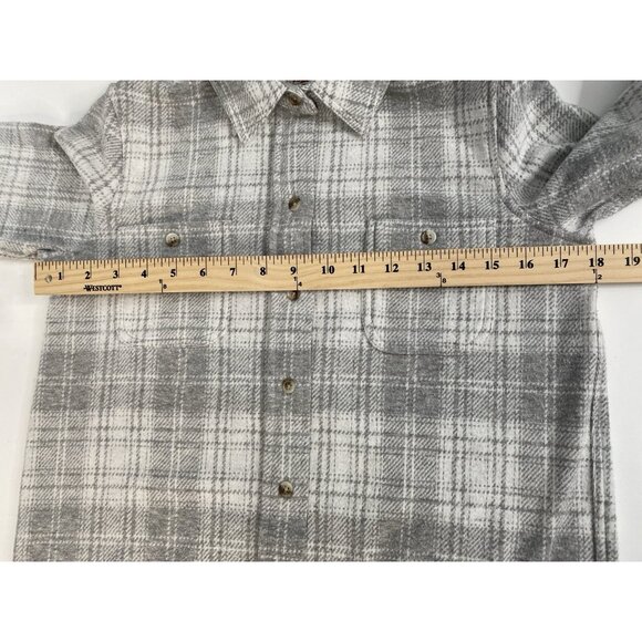 Faherty Legend Sweater Shirt Light Gray Plaid Womens XS Flannel Winter Clouds - Picture 14 of 16